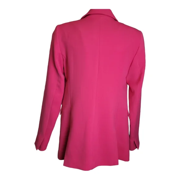 Nine West 80's hot pink fuchsia oversized Barbie Blazer jacket shoulder pads 4 - Picture 14 of 17
